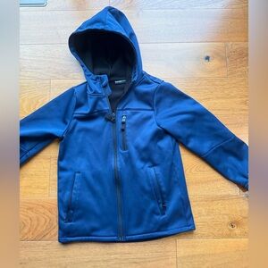 Swiss Tech Kids Navy Blue Hooded Softshell Jacket- size 8